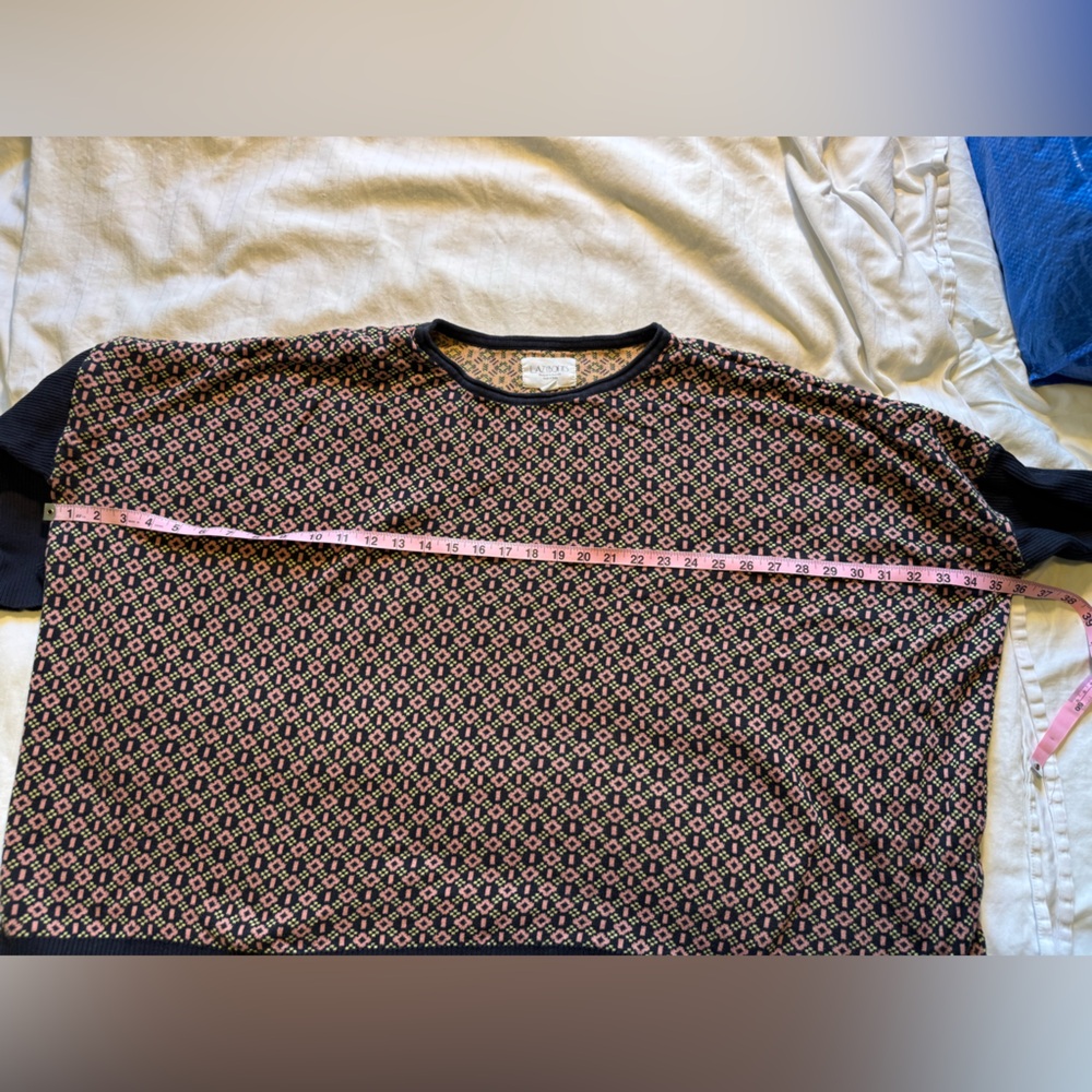 Lazy Bones Navy And Pink Oversized Geometric Swea… - image 5